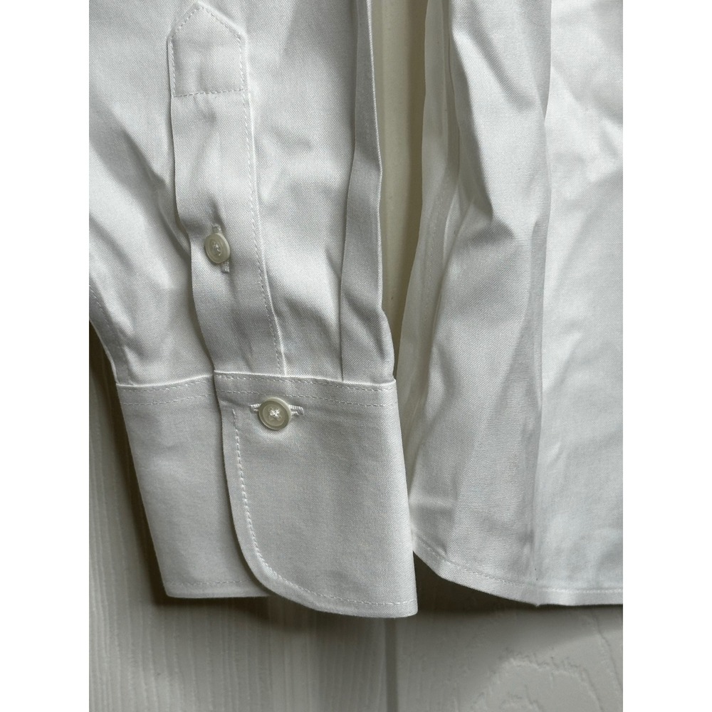 Brooks Brothers 1818 White Wrinkle Free Button Down Shirt Womens Large Stretch - Picture 8 of 12